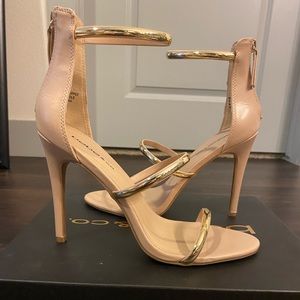 Nude Gold Strappy Heels - BeBe